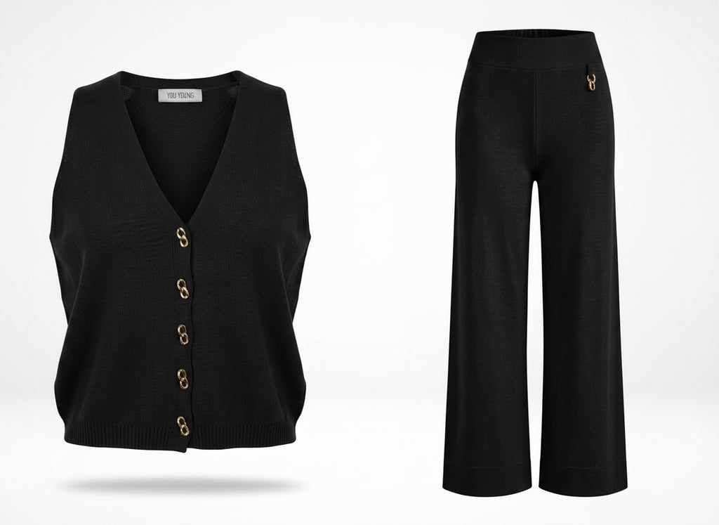 Romy Yelek ve Pantolon Triko Set