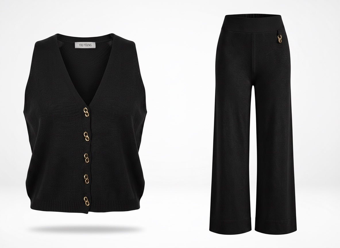 Romy Yelek ve Pantolon Triko Set