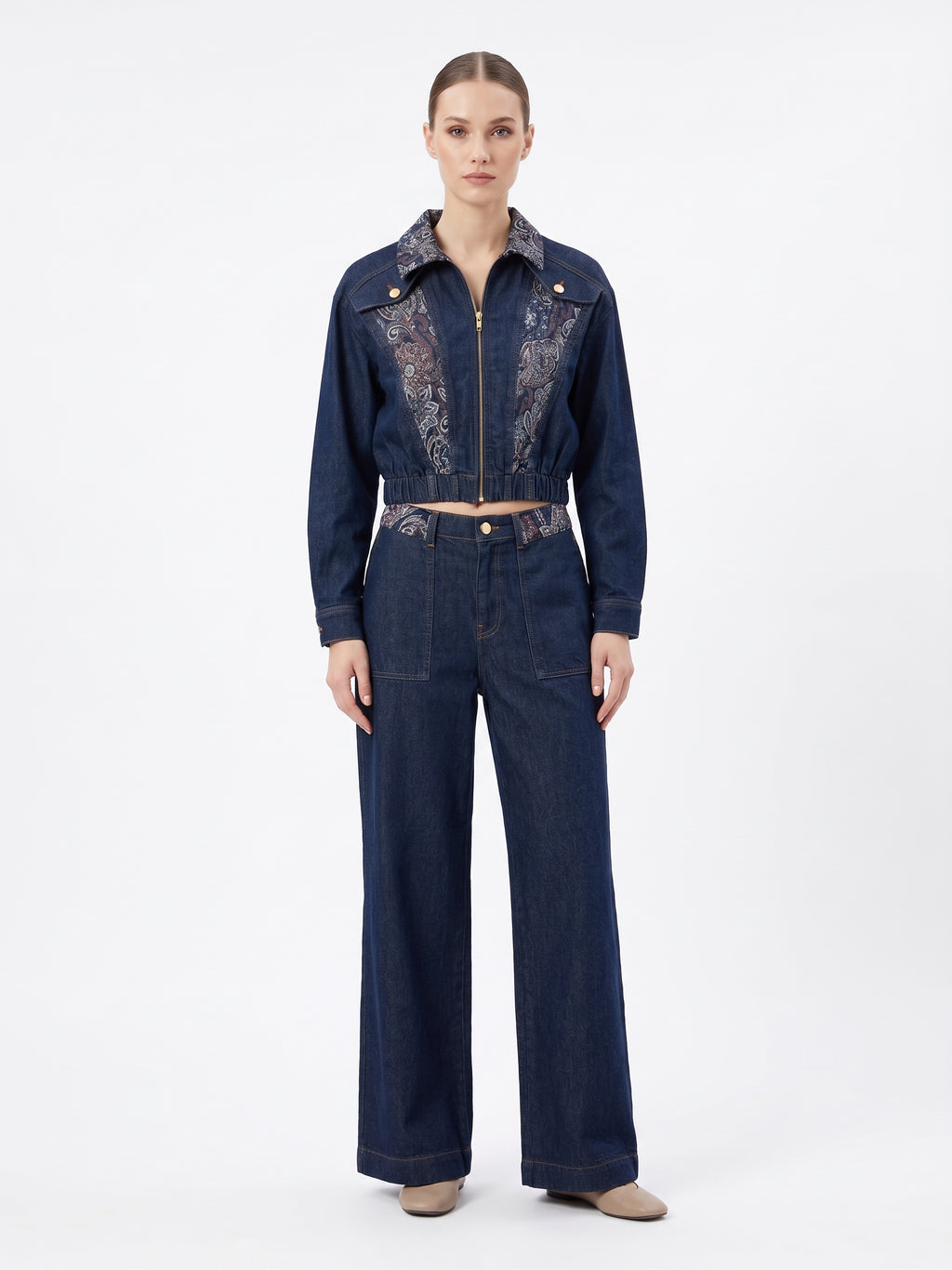 Presley Denim Bomber Ceket ve Pantolon Set